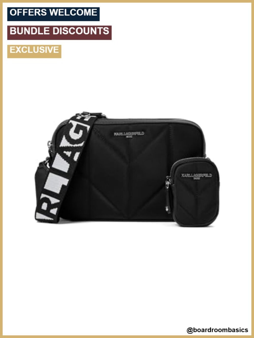Karl Lagerfeld Maybelle Graphic Camera Crossbody Bag Non Leather